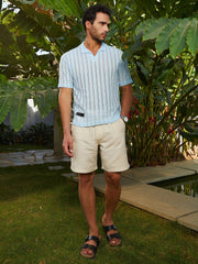 Duo-Striped Relaxed Polo T-Shirt