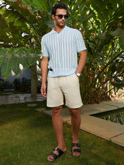 Duo-Striped Relaxed Polo T-Shirt