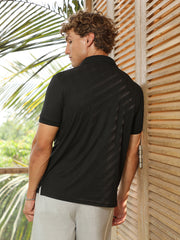 Ribbed -Tactile Polo T-Shirt