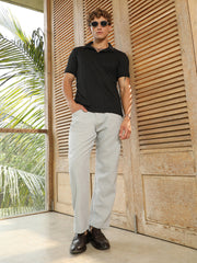 Ribbed -Tactile Polo T-Shirt
