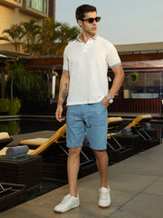 Contrast Ribbed Polo T-Shirt