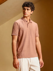 mens mousse brown spirit weave polo t shirt
