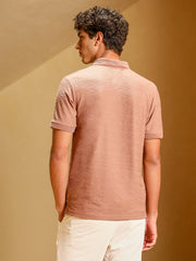 mens mousse brown spirit weave polo t shirt