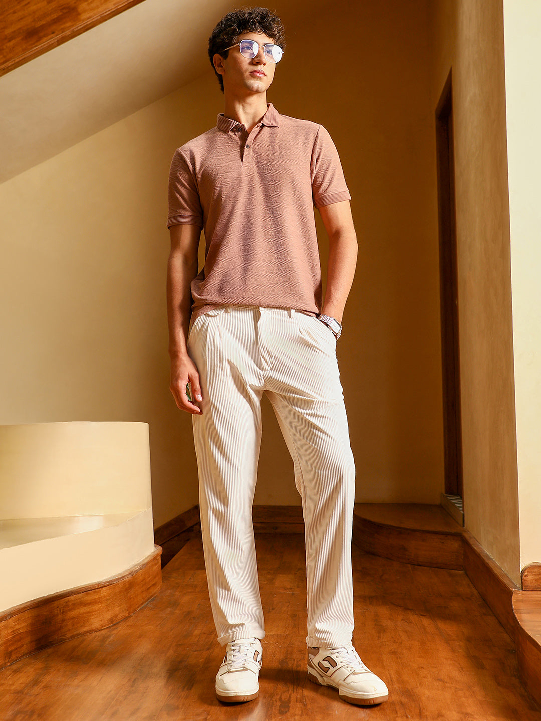 mens mousse brown spirit weave polo t shirt