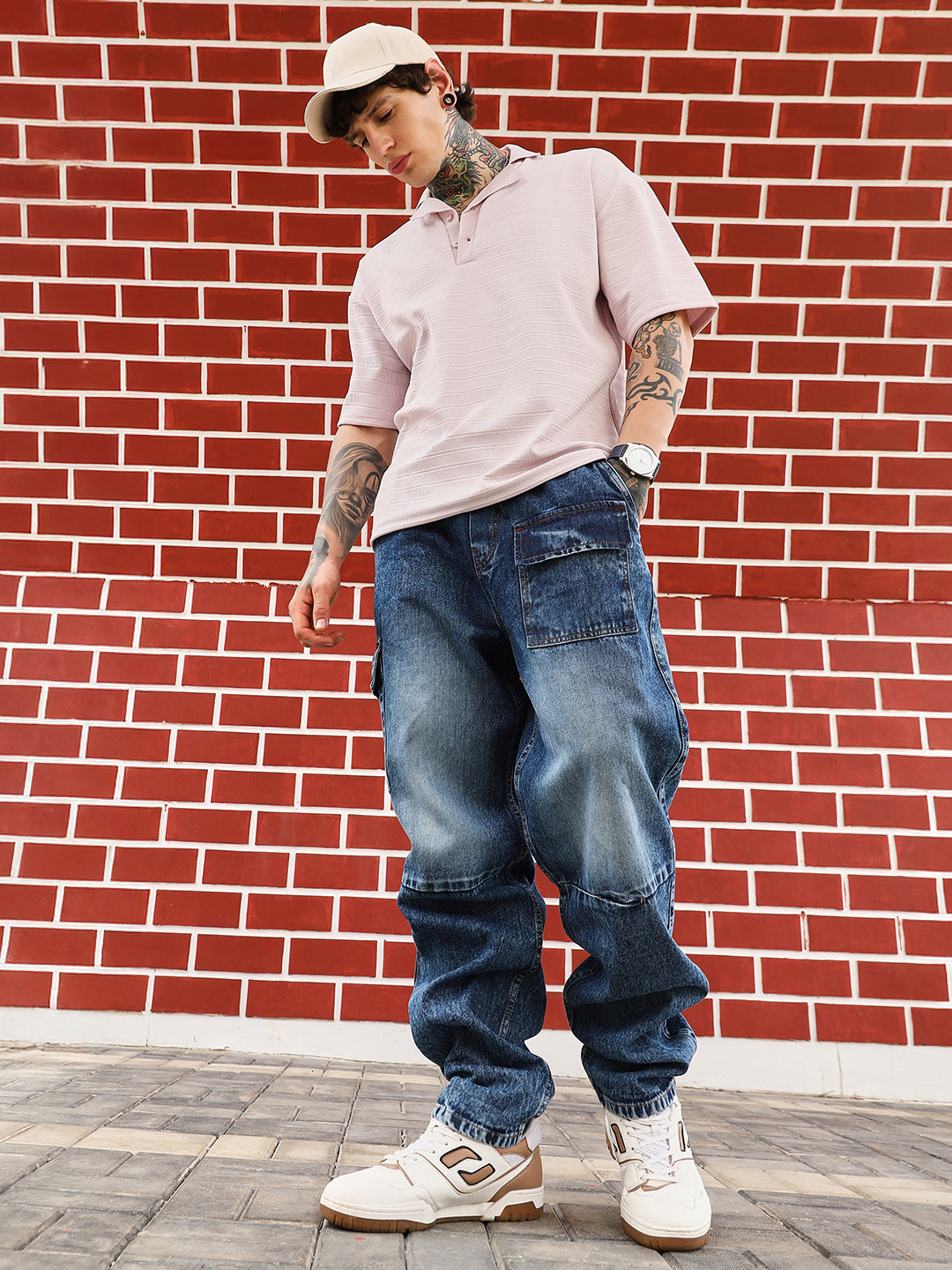 mens light rose coil tactile cuban polo t shirt