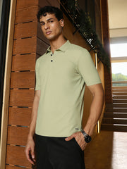 mens lime green seamless grid polo t shirt