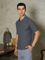 Seamless Striped Polo T-Shirt