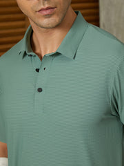 Seamless Striped Polo T-Shirt