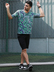 Abstract-Overlap Activewear T-Shirt