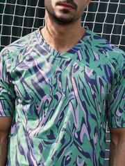 Abstract-Overlap Activewear T-Shirt