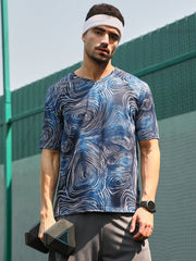 Swirl-Lined Activewear T-Shirt