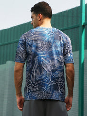 Swirl-Lined Activewear T-Shirt