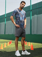 Swirl-Lined Activewear T-Shirt