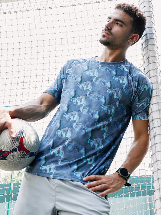 Panel-Swirl Activewear T-Shirt