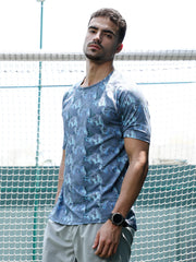 Panel-Swirl Activewear T-Shirt