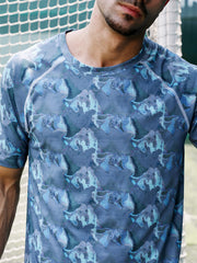 Panel-Swirl Activewear T-Shirt