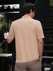 تيشيرت بولو مضلع بدون خياطة