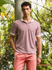 تيشيرت بولو بنقشة سلة جاكار