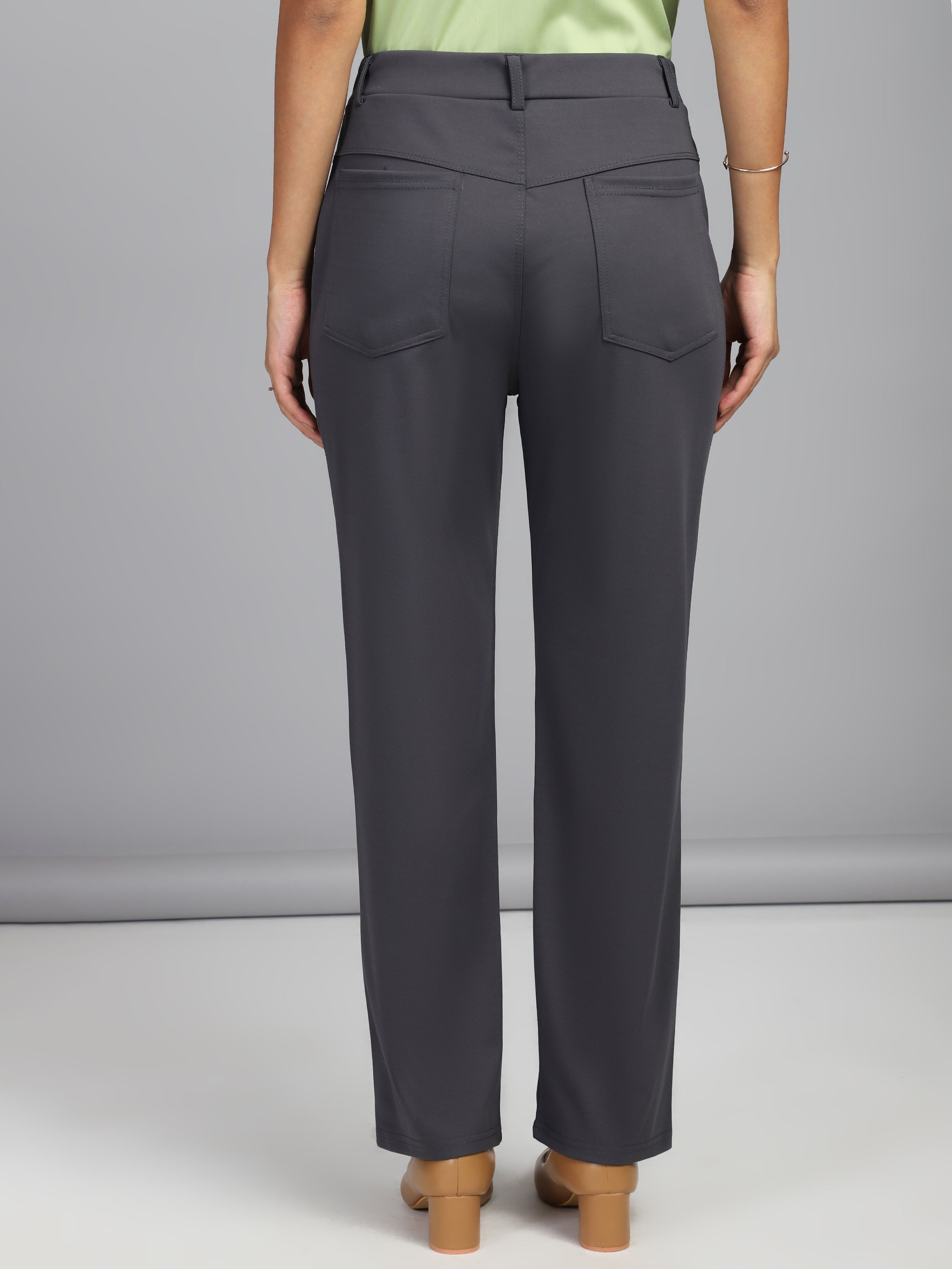 women sharp slim fit cotton formal trouser 2