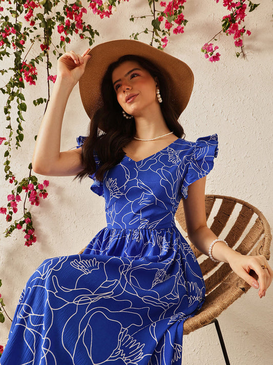 Frilled Sleeve Maxi