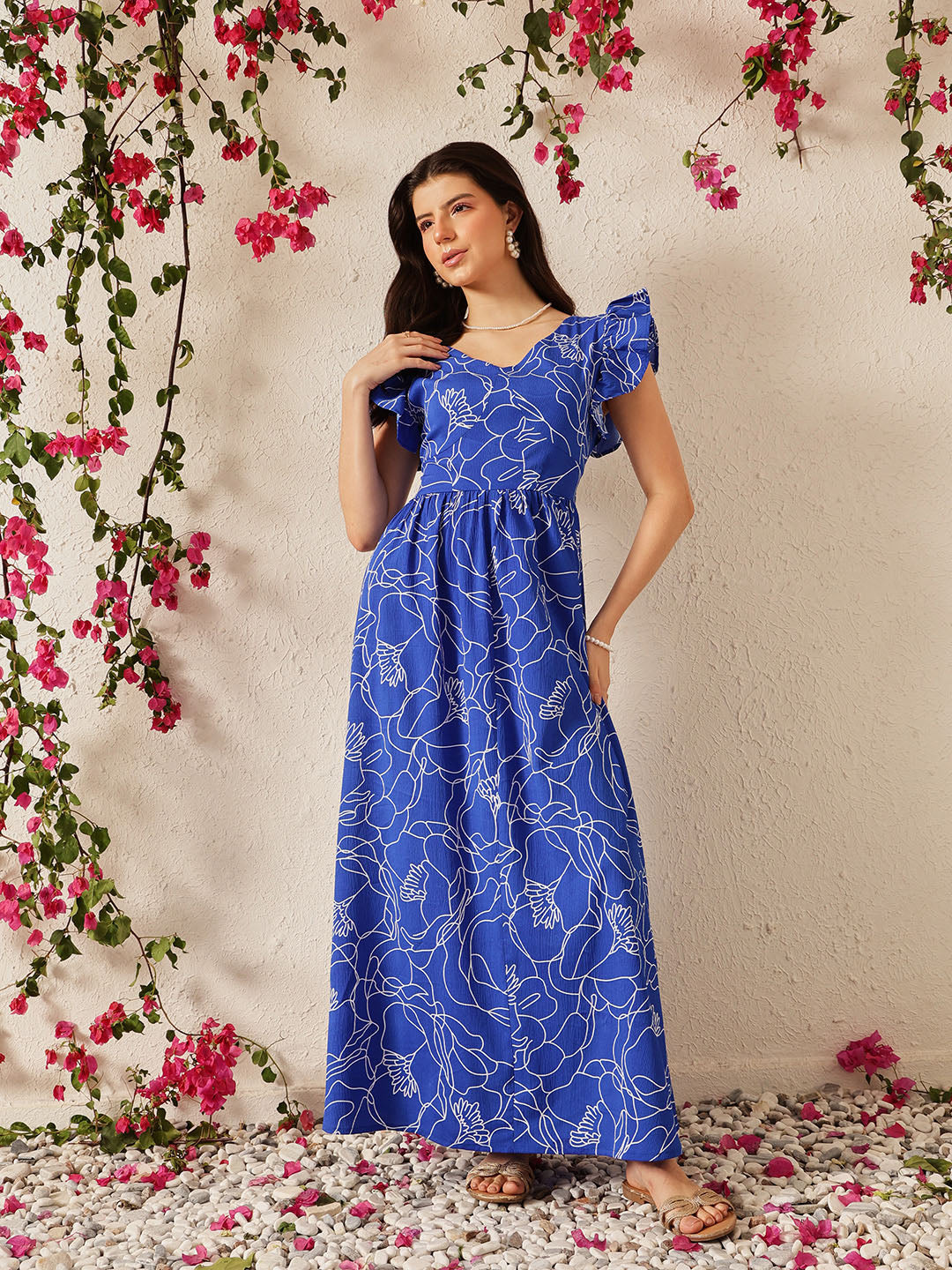 Frilled Sleeve Maxi