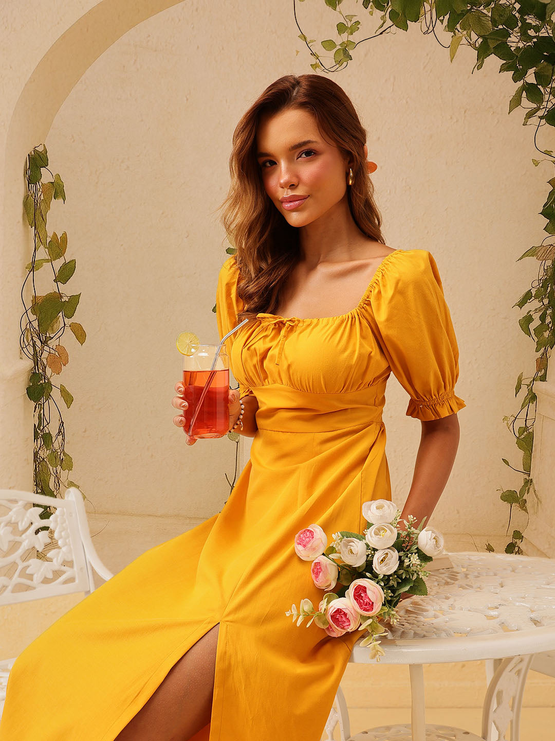 Slit Midi Dress