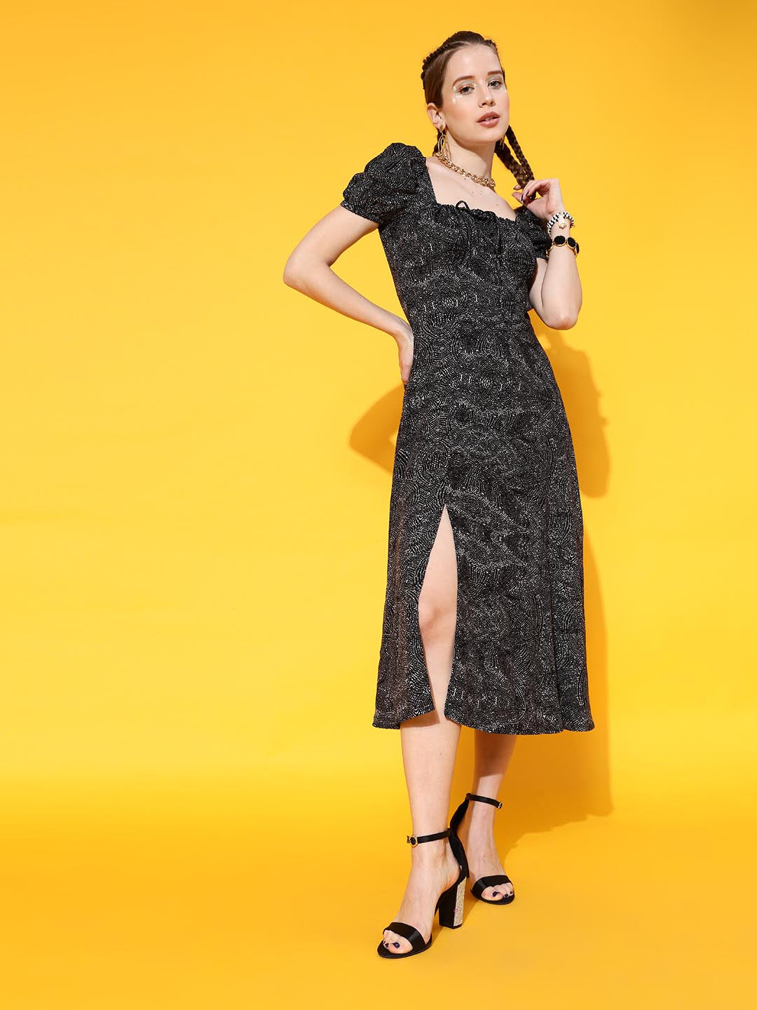 Printed Slit Dress