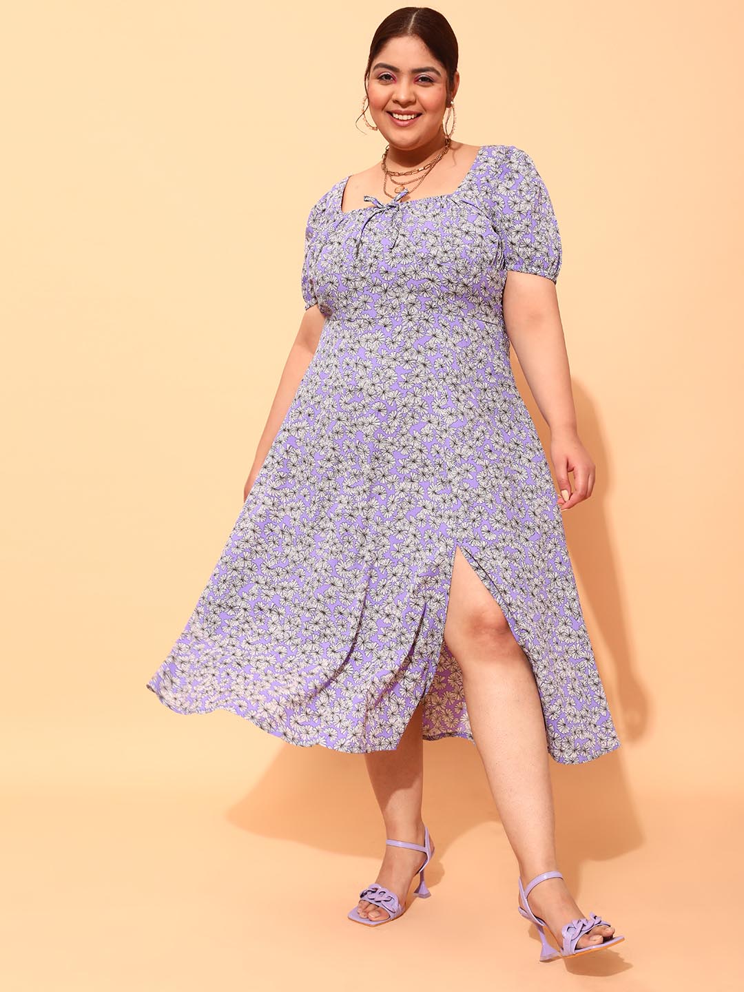 Printed Midi Dress