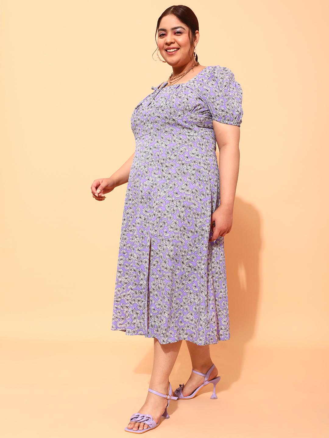 Printed Midi Dress