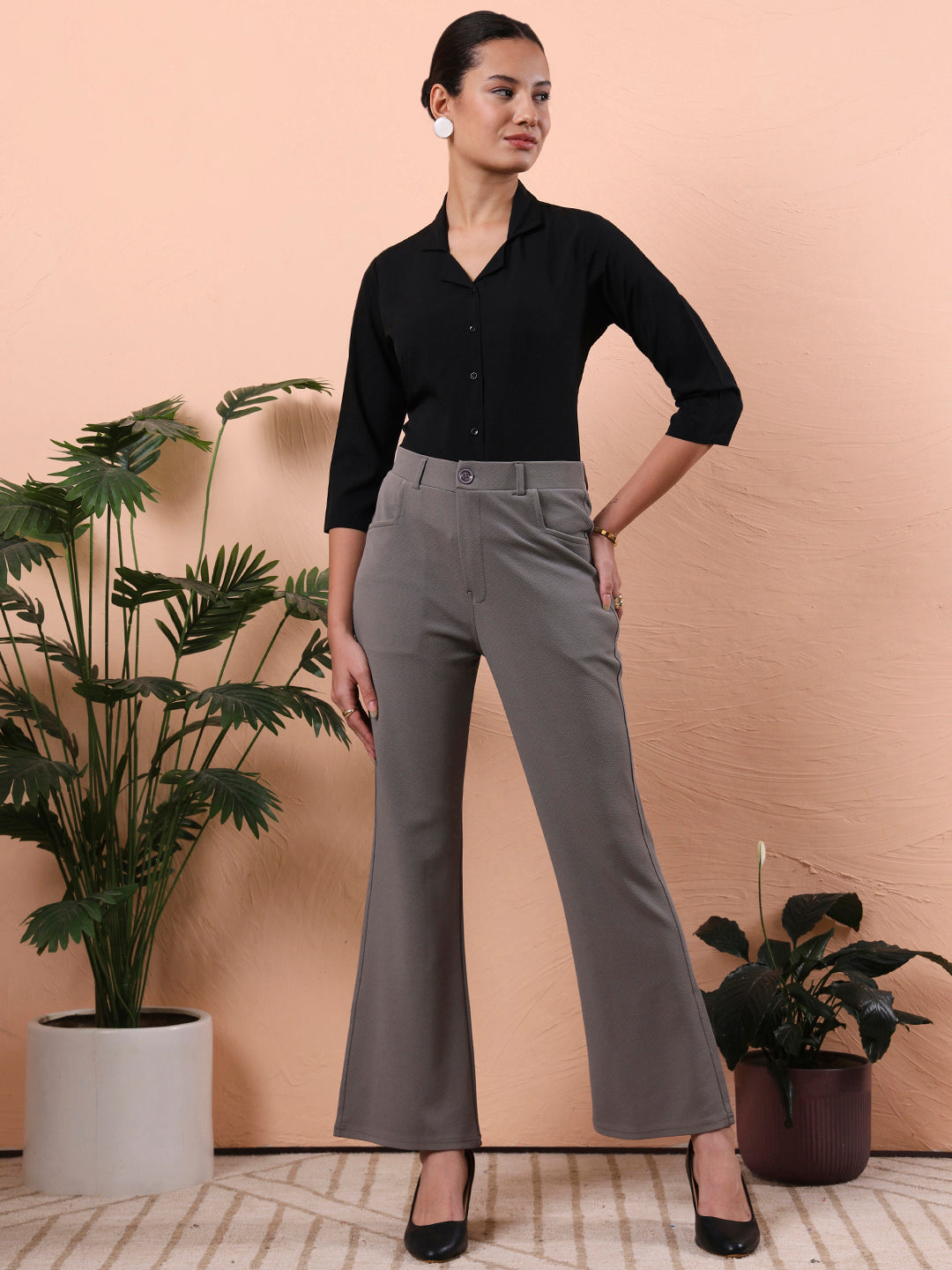 women standard regular fit formal shirt