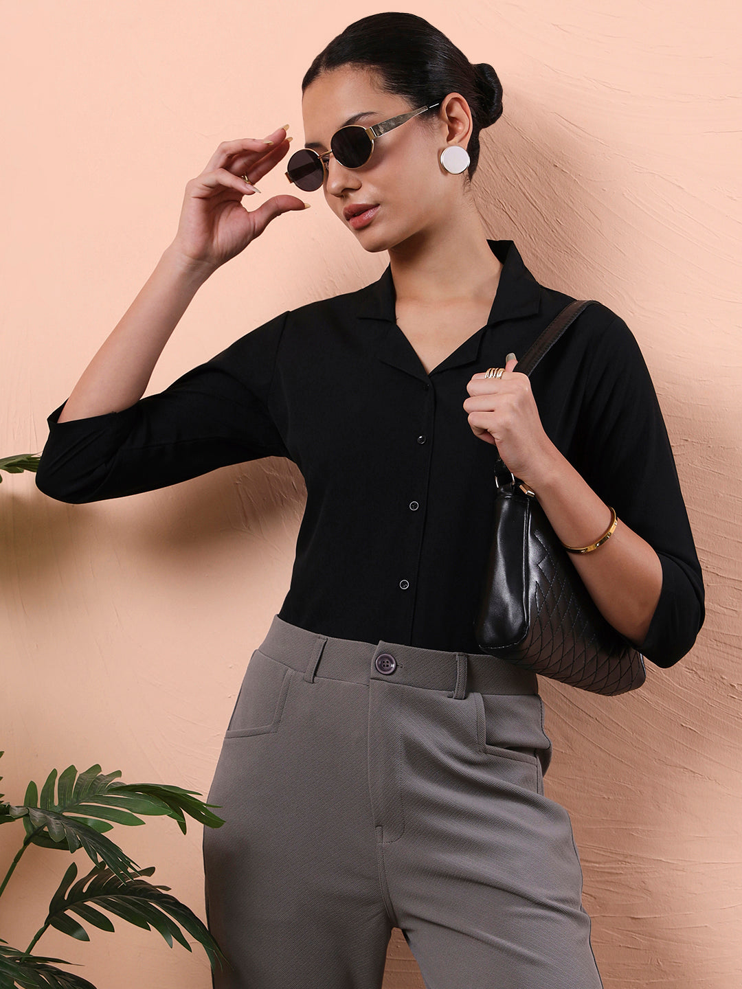 women standard regular fit formal shirt