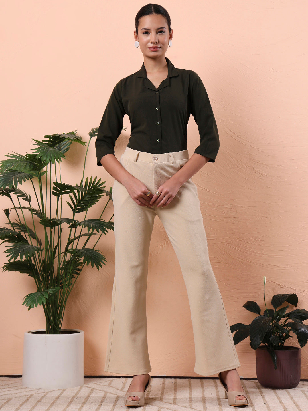 women standard regular fit formal shirt