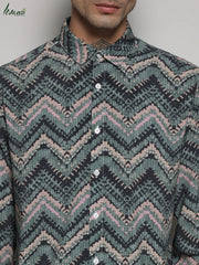 Ecoliva Abstract Zig Zag Shirt