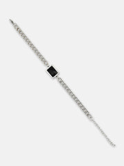 The Block Link Bracelet - Metallic Silver