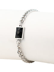 The Block Link Bracelet - Metallic Silver