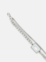 The Quad-Halo Link Bracelet - Metallic Silver