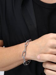 The Twisted Link Bracelet - Metallic Silver