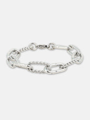 The Twisted Link Bracelet - Metallic Silver