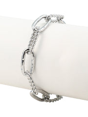 The Twisted Link Bracelet - Metallic Silver