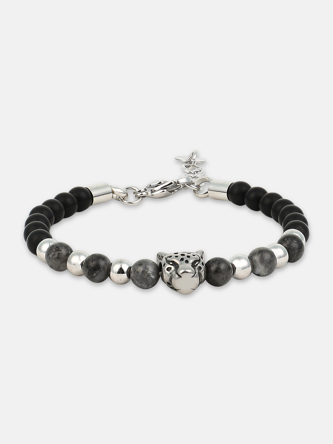 French Accent - The Pantha Beaded Bracelet - Onyx Black