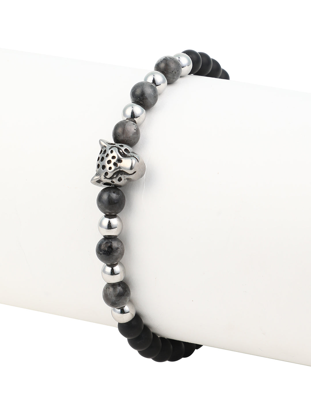 French Accent - The Pantha Beaded Bracelet - Onyx Black
