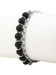 The Boho Beaded Bracelet - Onyx Black