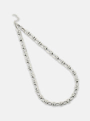 The Curve Chain Necklace - Metallic Silver