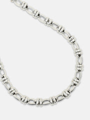 The Curve Chain Necklace - Metallic Silver