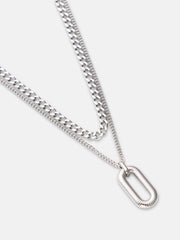 The Ribbed Multi-Layer Necklace - Metallic Silver