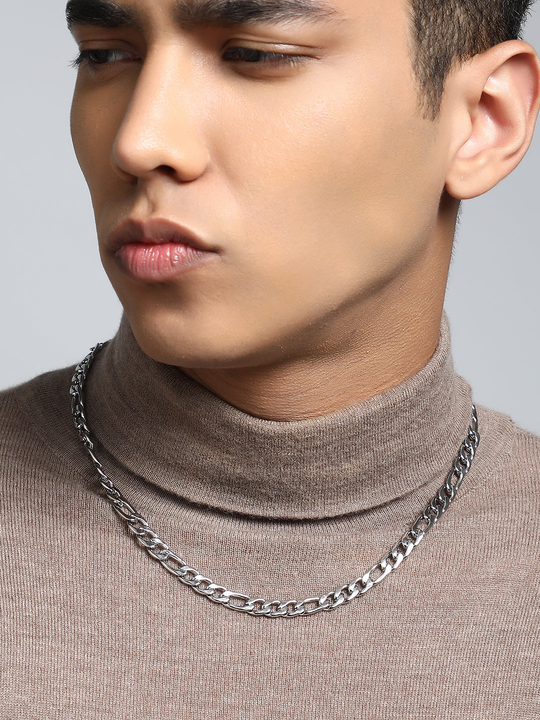 The Flatten-Link Chain Necklace - Metallic Silver