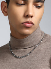 The Flatten-Link Chain Necklace - Metallic Silver