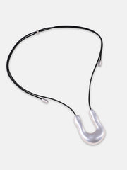 The Houston Pendant Necklace Metallic Silver