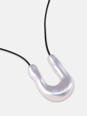 The Houston Pendant Necklace Metallic Silver