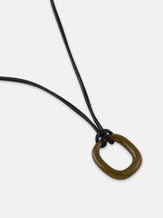 The Austin Pendant Necklace Olive Green